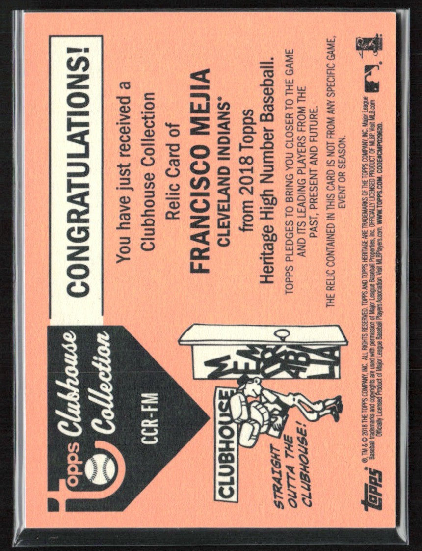 Francisco Mejia 2018 Topps Heritage Clubhouse Collection Jersey #CCR-FM