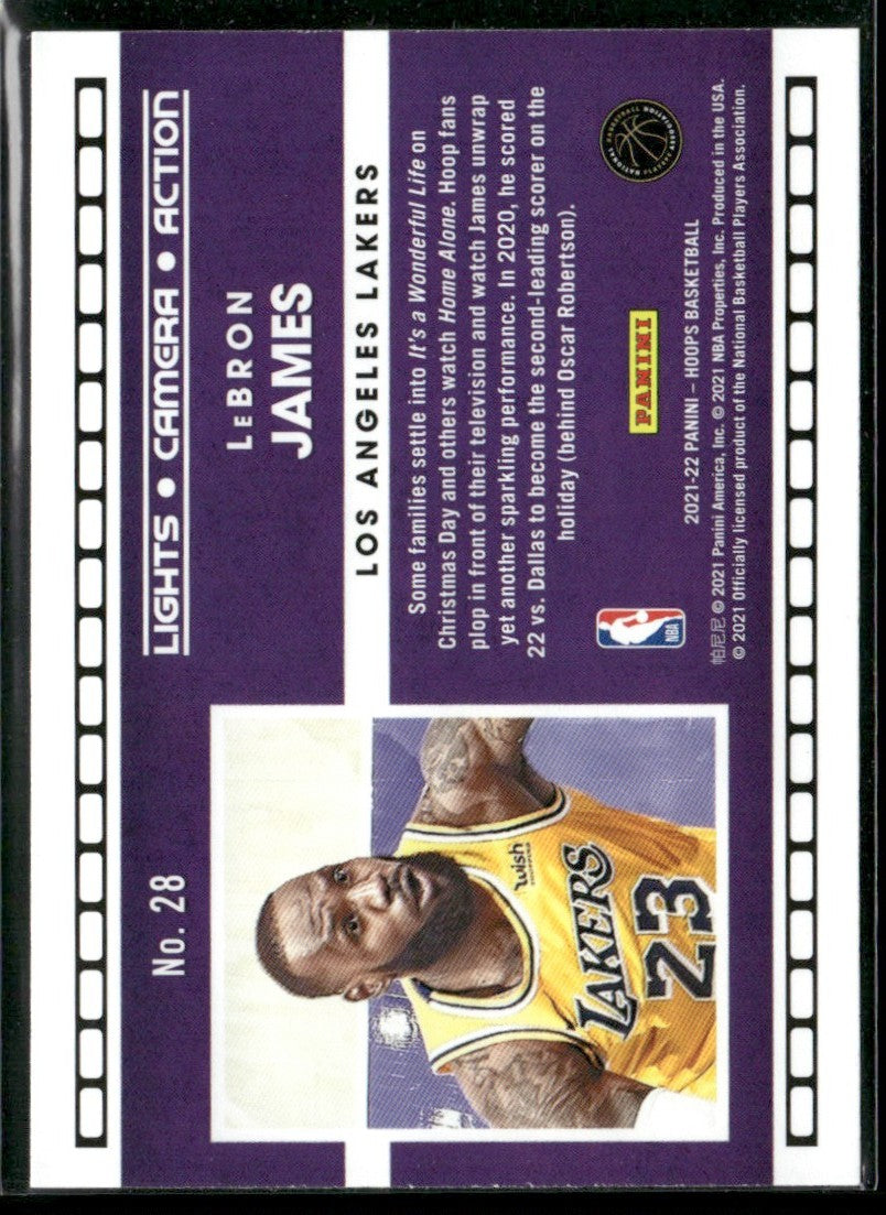 LeBron James 2021 NBA Hoops Lights Camera Action #28 Los Angeles Lakers