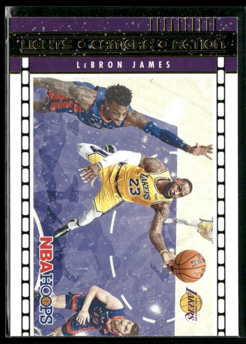 LeBron James 2021 NBA Hoops Lights Camera Action #28 Los Angeles Lakers