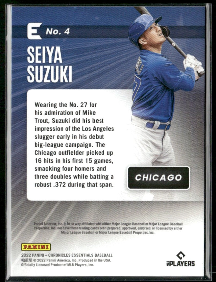 Seiya Suzuki 2022 Panini Chronicles Essentials RC #4 Chicago Cubs