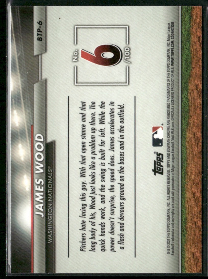 James Wood 2024 Bowman Scouts' Top 100 #BTP-6 Washington Nationals
