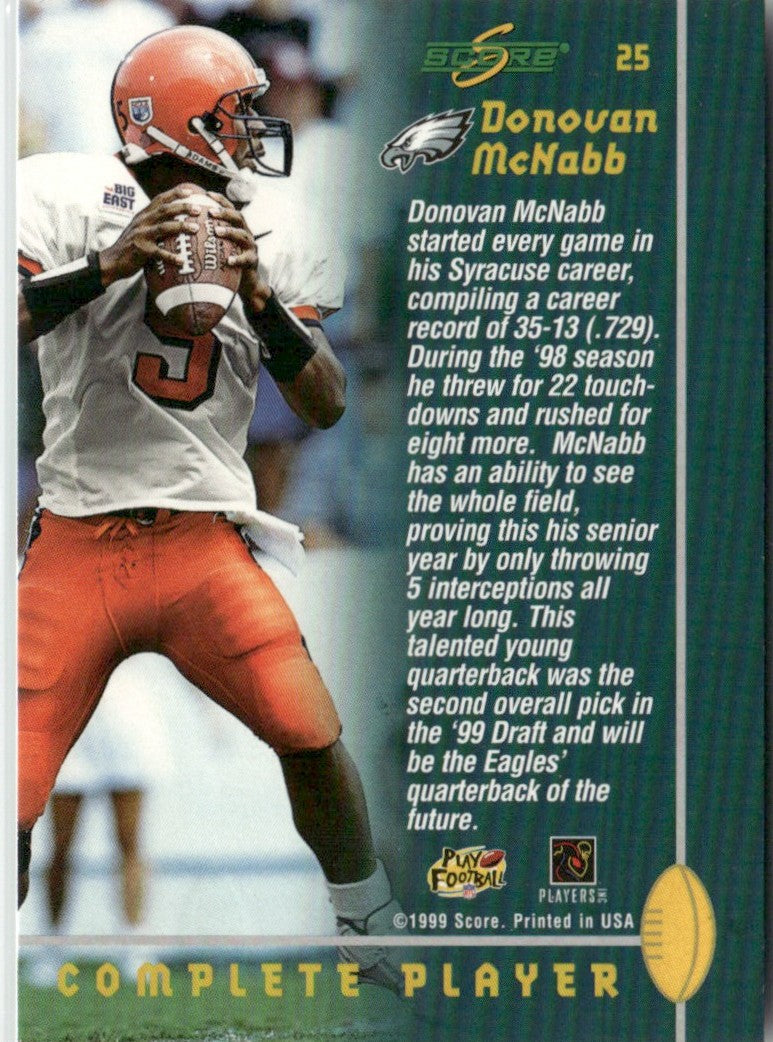 Donovan McNabb 1999 Score Complete Players #25 Philadelphia Eagles
