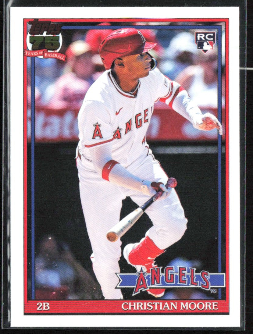Christian Moore 2026 Topps 1991 Design RC #T91-46 Los Angeles Angels