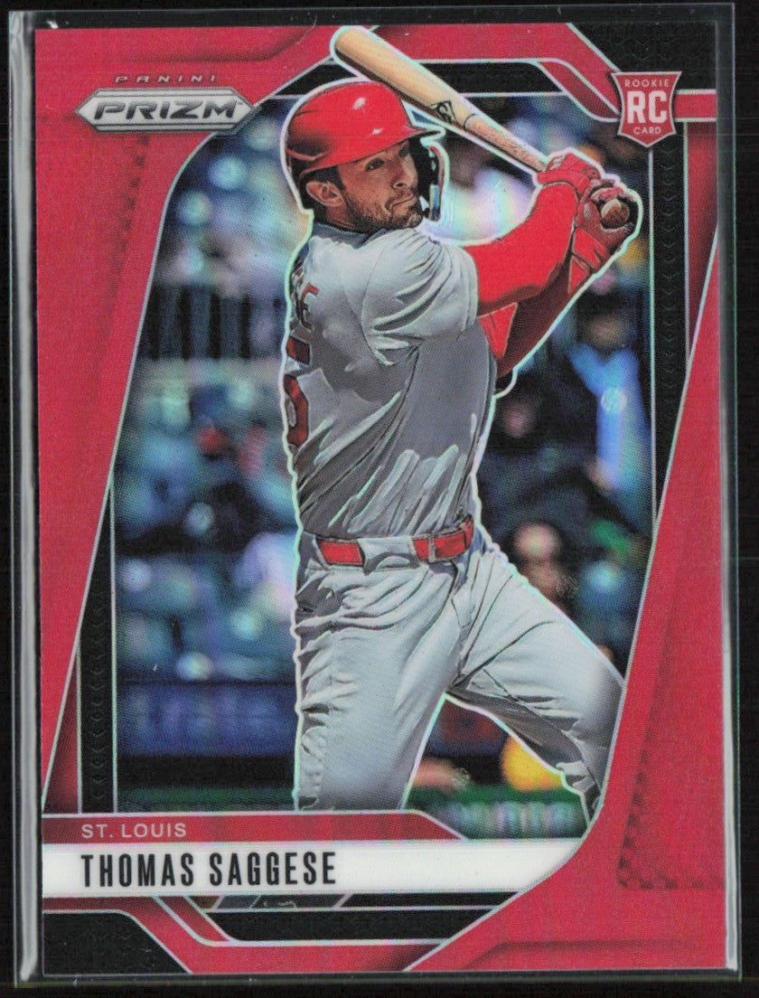 Thomas Saggese 2025 Panini Prizm Red RC /299 #185 St. Louis Cardinals
