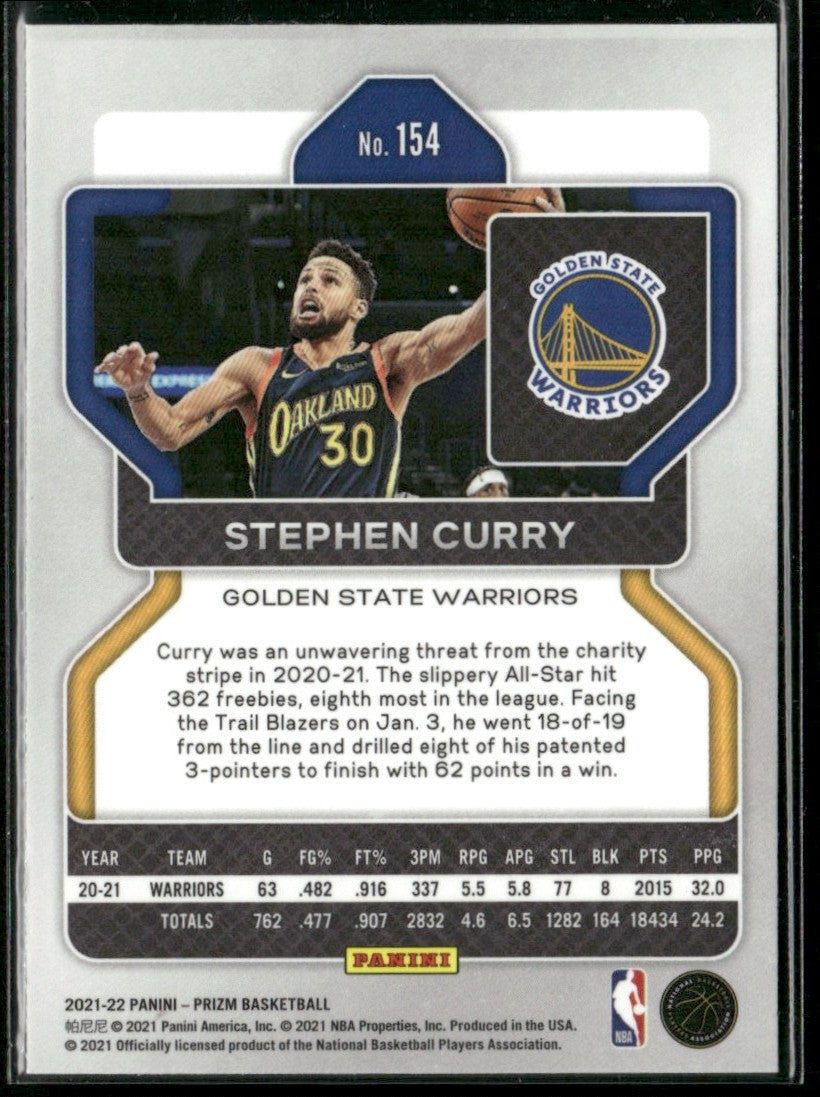 Stephen Curry 2021 Panini Prizm #154 Golden State Warriors