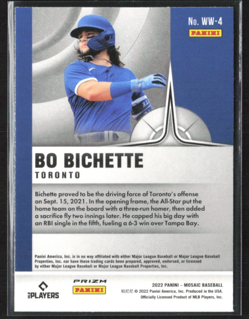 Bo Bichette 2022 Panini Mosaic Will to Win Mosaic Prizm #WW-4 Toronto Blue Jays