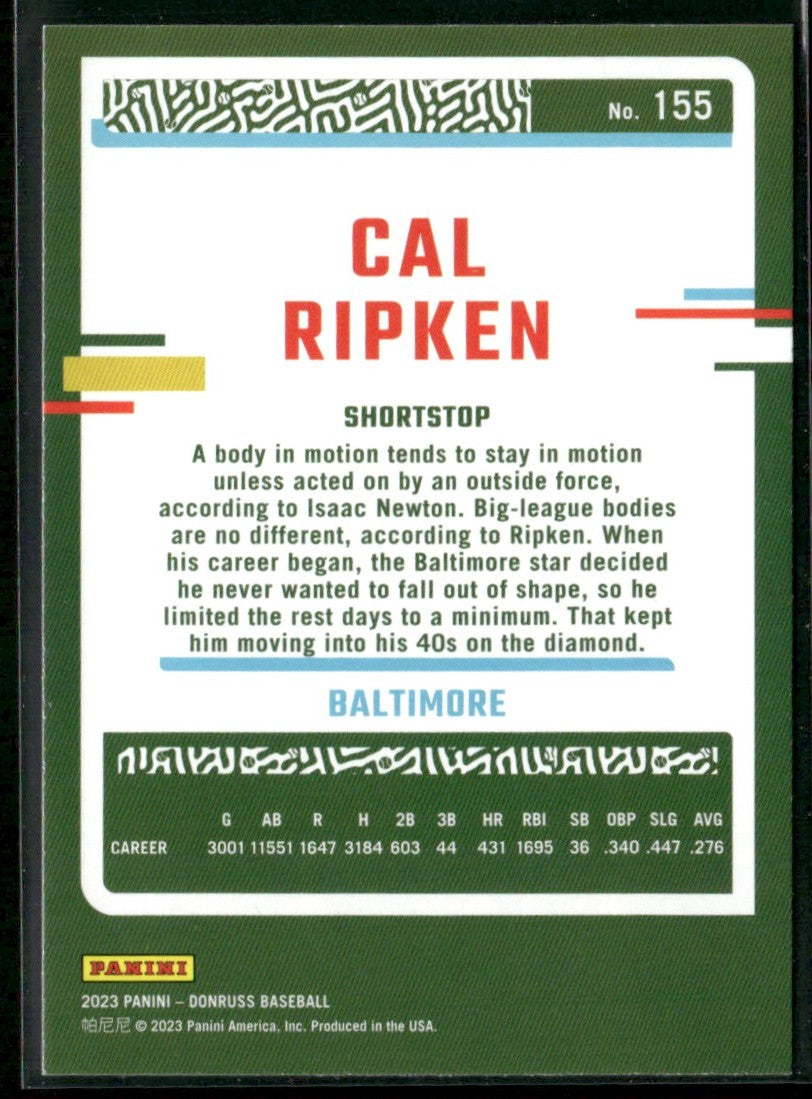 Cal Ripken 2023 Donruss Holo Pink #155 Baltimore Orioles