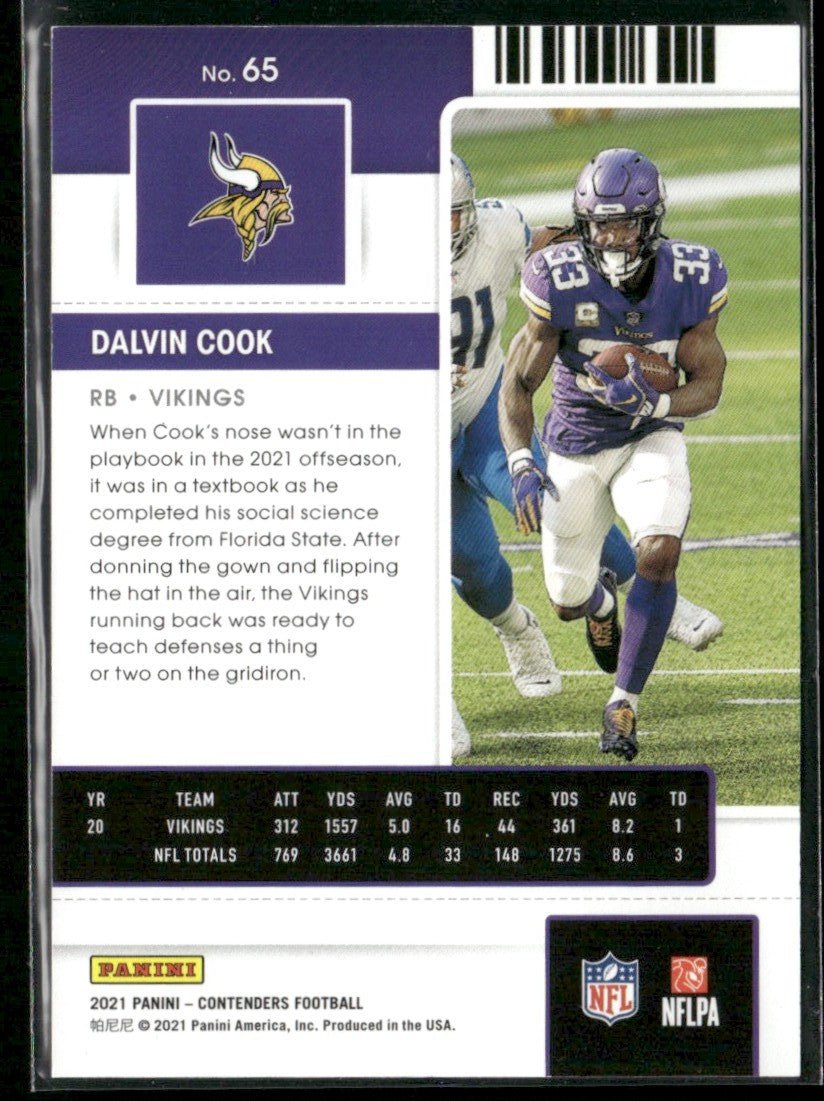 Dalvin Cook 2021 Panini Contenders Playoff Ticket /199 #65 Minnesota Vikings