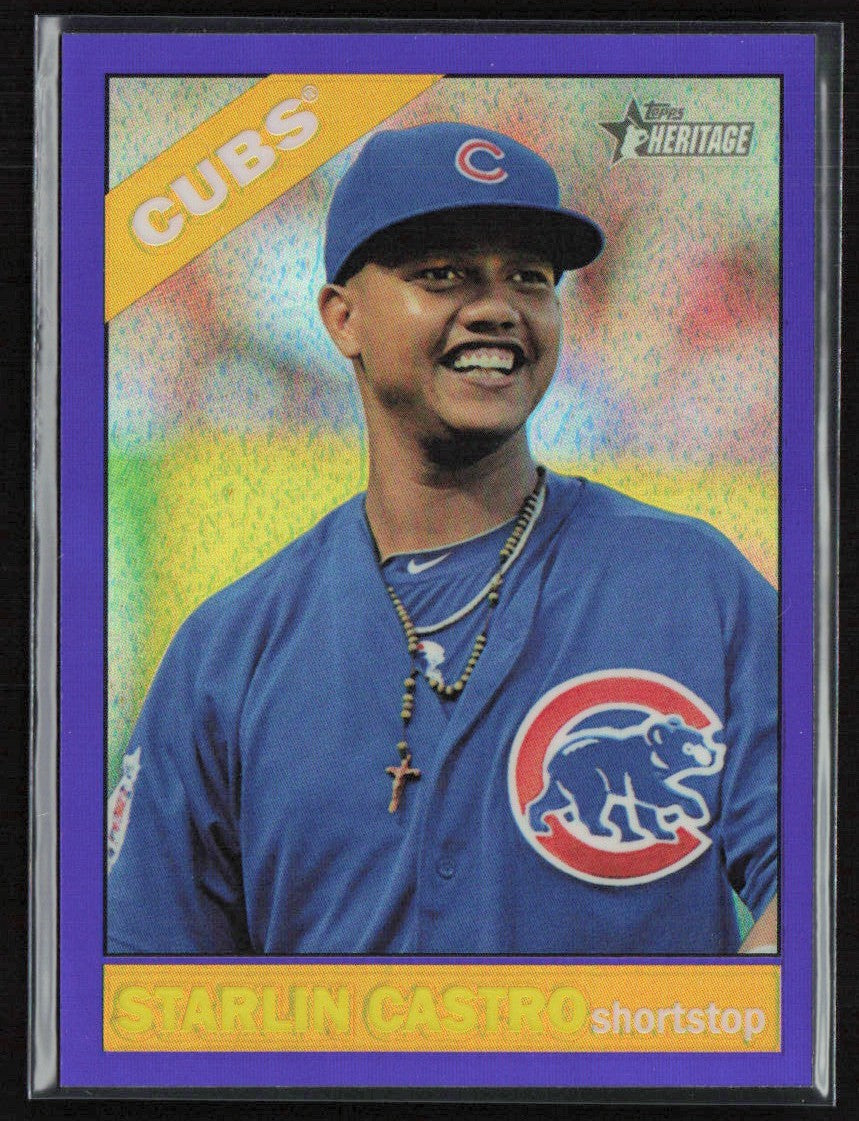 Starlin Castro 2015 Topps Heritage Chrome Purple Refractor #THC-494 Chicago Cubs