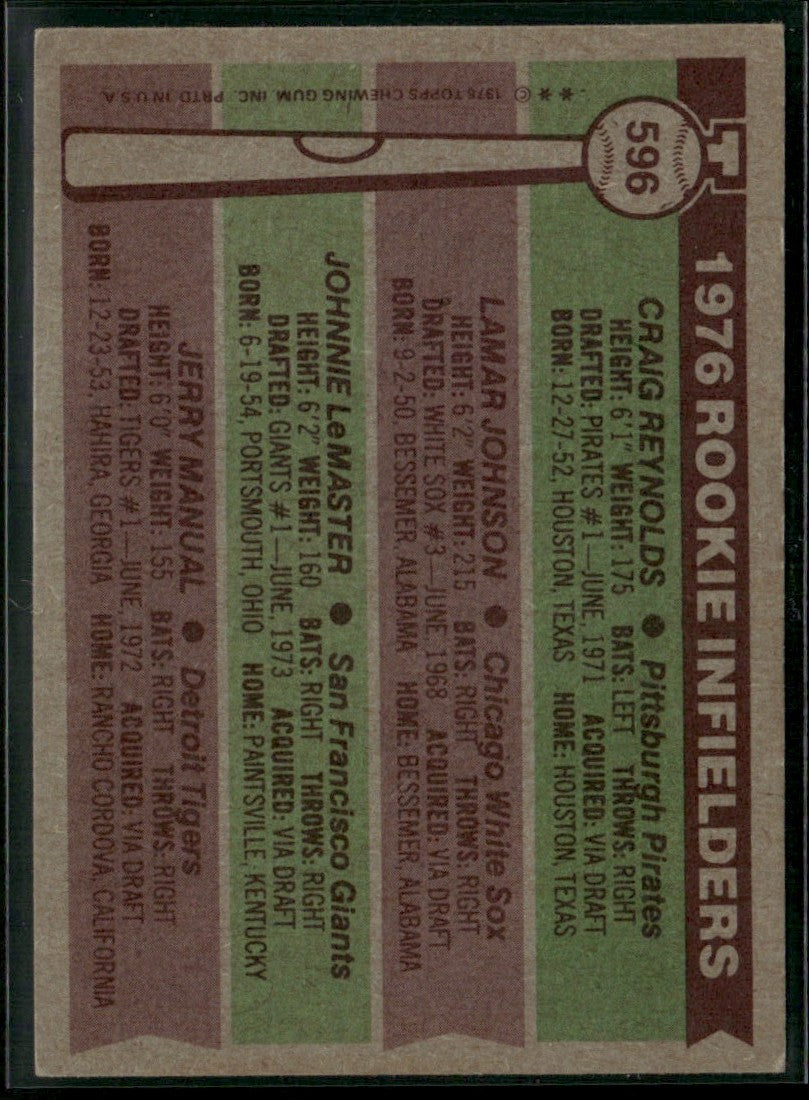 Rookie Infielders - Craig Reynolds/Lamar Johnson/Johnnie LeMaster/Jerry Manuel