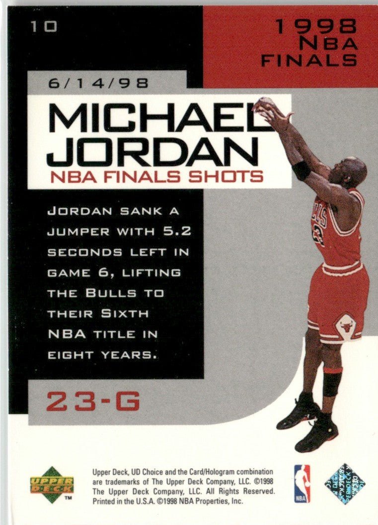 Michael Jordan 1998 UD Choice NBA Finals #10 Chicago Bulls
