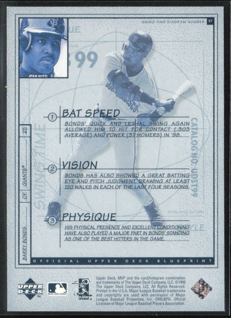 Barry Bonds 1999 Upper Deck MVP Swing Time #S7 San Francisco Giants