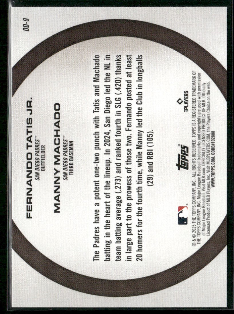 Fernando Tatis Jr./Manny Machado 2025 Topps Dynamic Duos #DD-9 San Diego Padres
