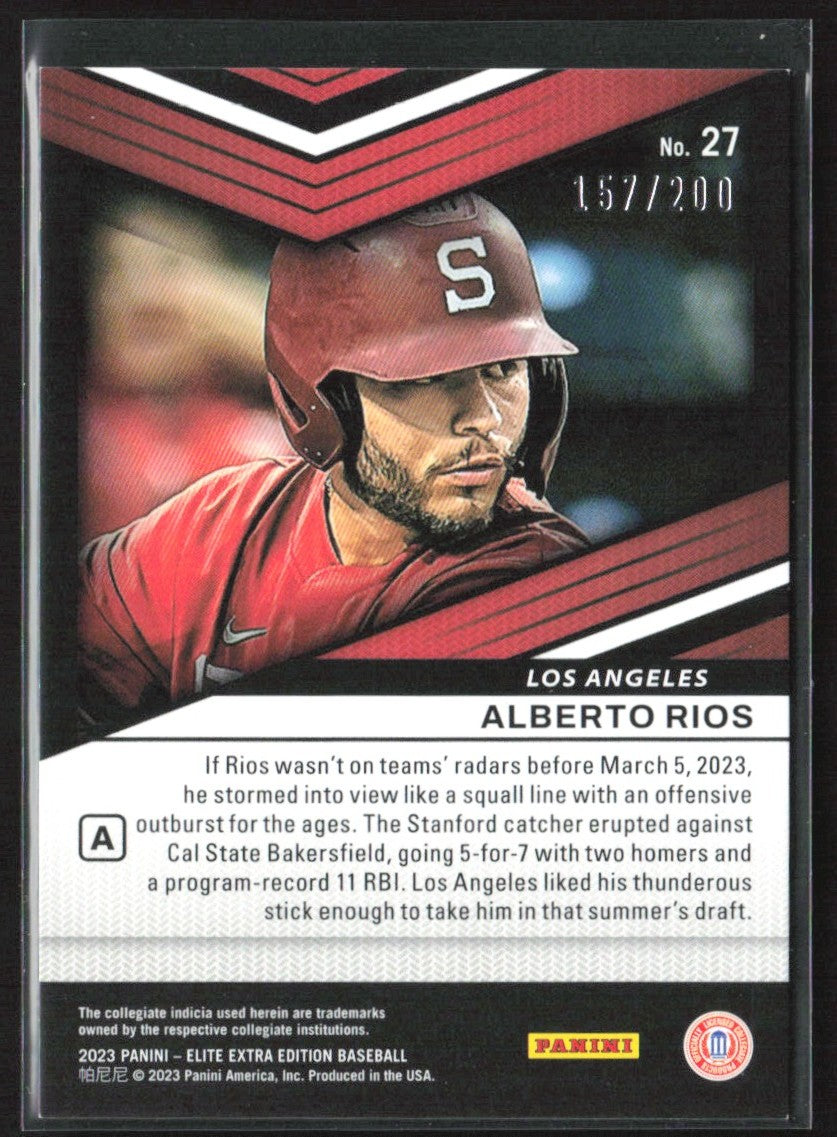 Alberto Rios 2023 Panini Elite Extra Edition Prime Numbers A /200 #27