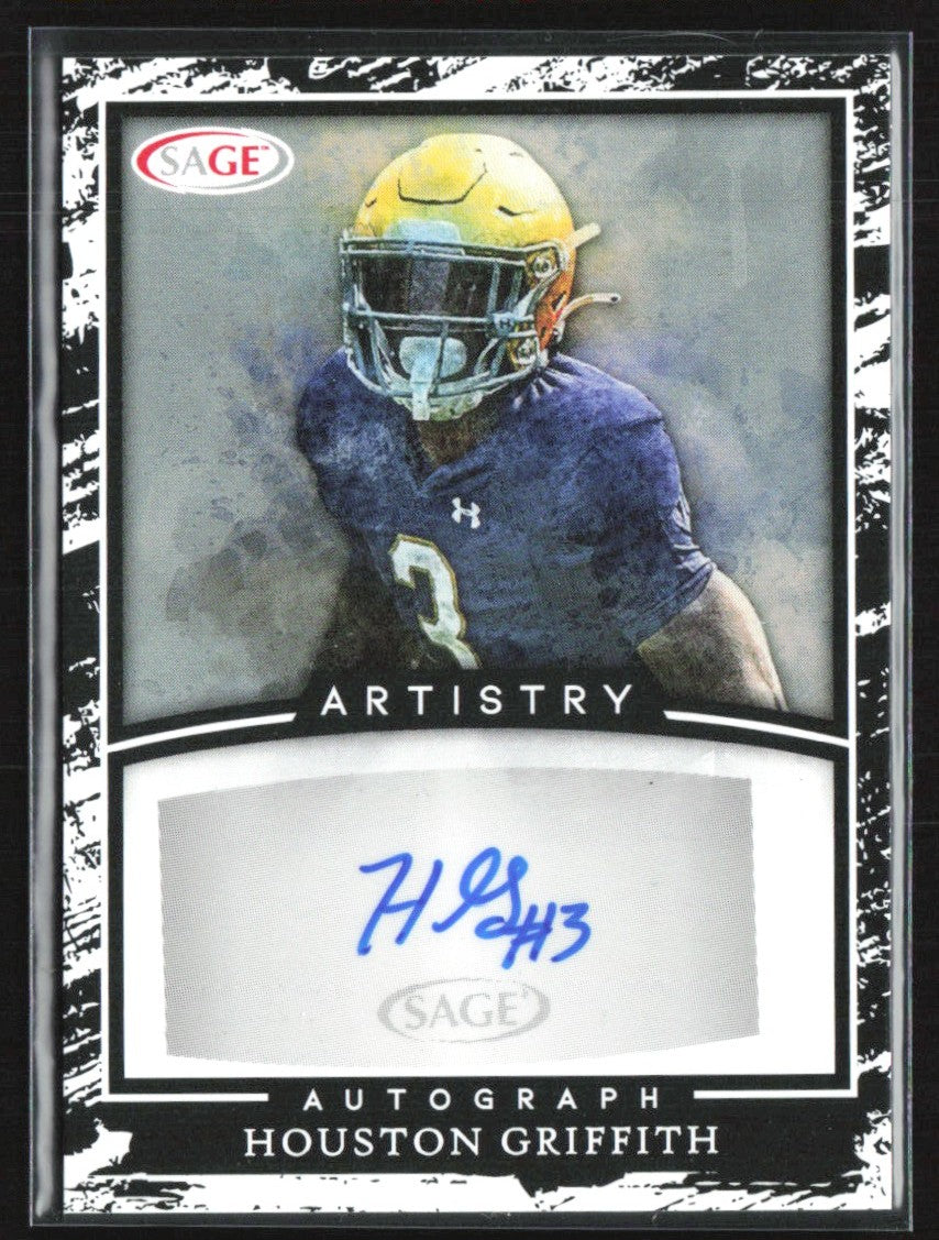 Houston Griffith 2022 SAGE Artistry AUTO #A-HG Notre Dame Fighting Irish