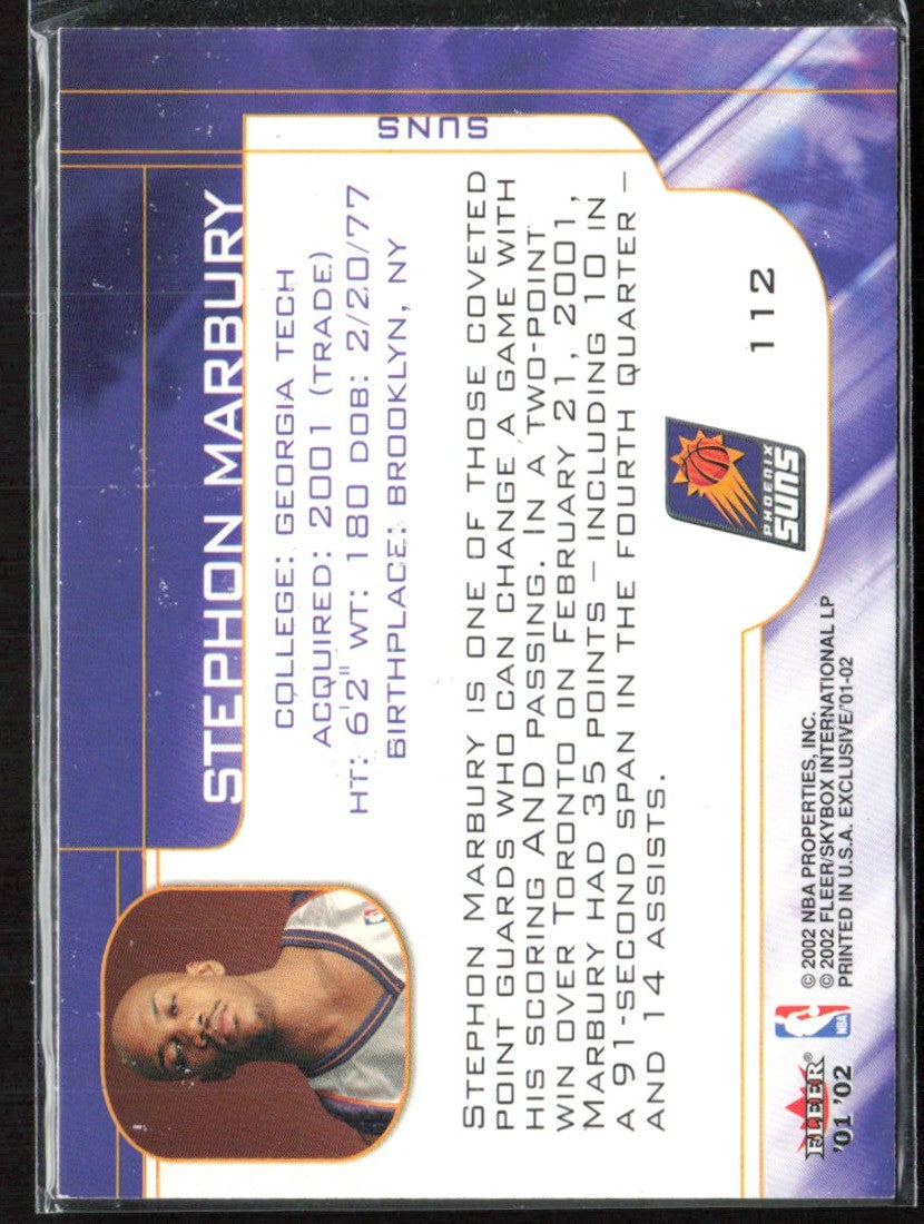 Stephon Marbury 2002 Fleer Exclusive Members Only #112 Phoenix Suns