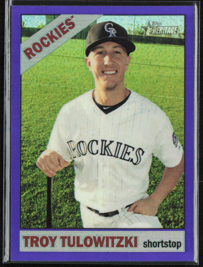Troy Tulowitzki 2015 Topps Heritage Chrome Purple Refractor #THC-453