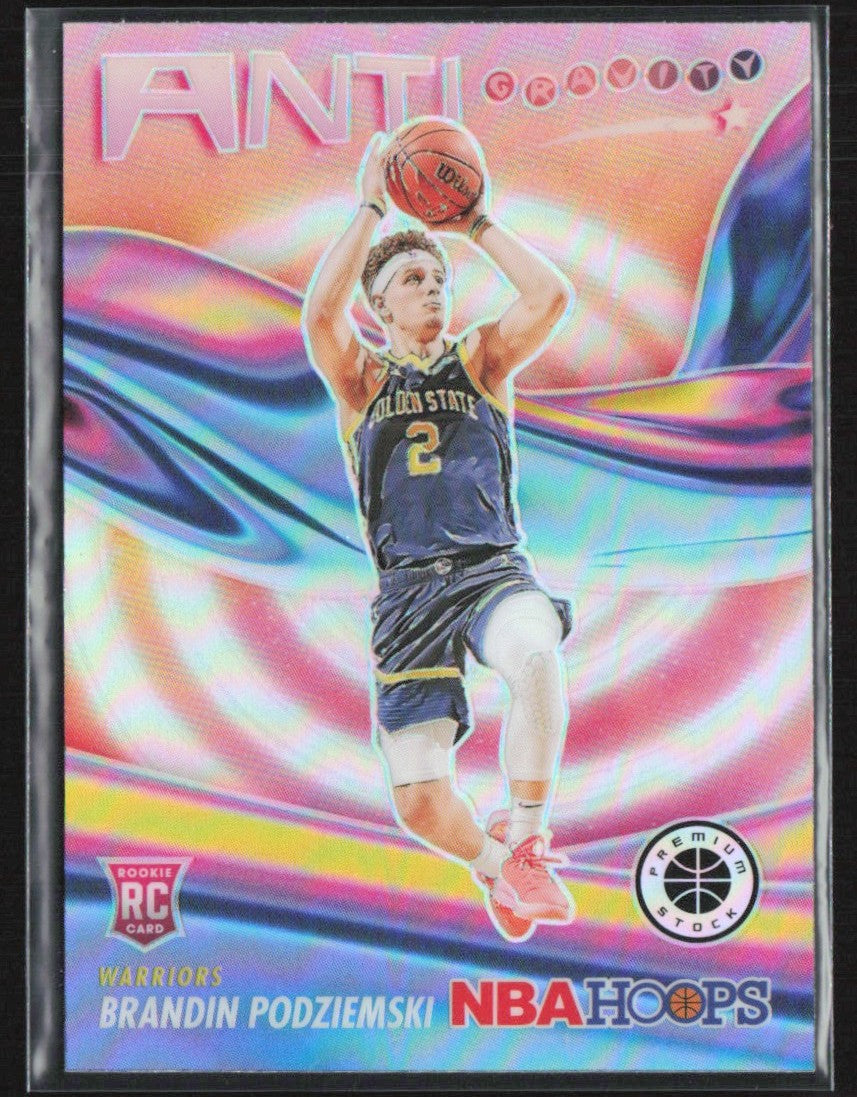 Brandin Podziemski 2023 Hoops Premium Stock Anti Gravity Silver Prizm RC #13