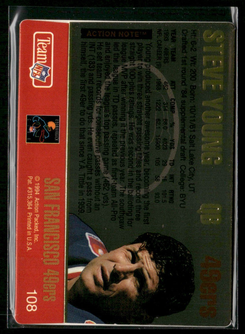 Steve Young 1994 Action Packed #108 San Francisco 49ers