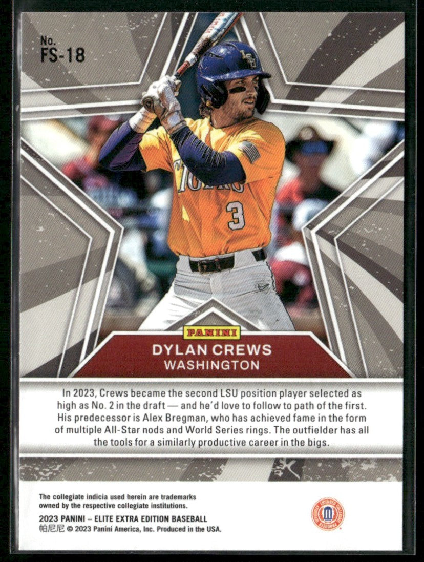 Dylan Crews 2023 Panini Elite Extra Edition Future Star Status #FS-18