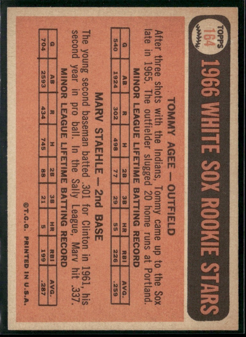 Tommie Agee/Marv Staehle 1966 Topps #164 Chicago White Sox