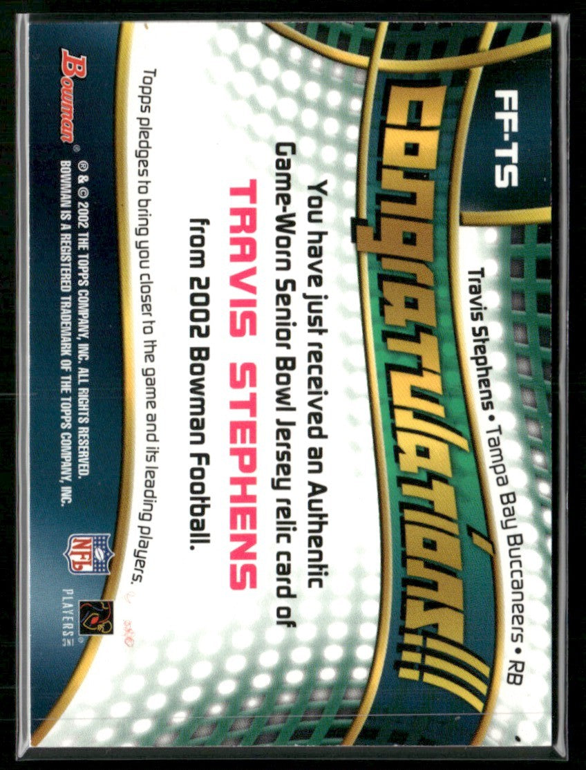 Travis Stephens 2002 Bowman Fabric of the Future Game Worn Jersey #FF-TS
