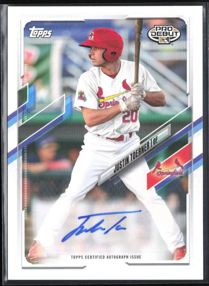 Justin Toerner 2021 Topps Pro Debut AUTO #PD-120 Springfield Cardinals