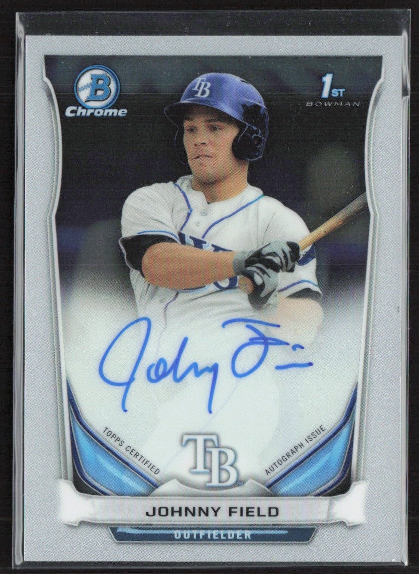 Johnny Field 2014 Bowman Chrome 1st AUTO #BCAP-JF Tampa Bay Rays