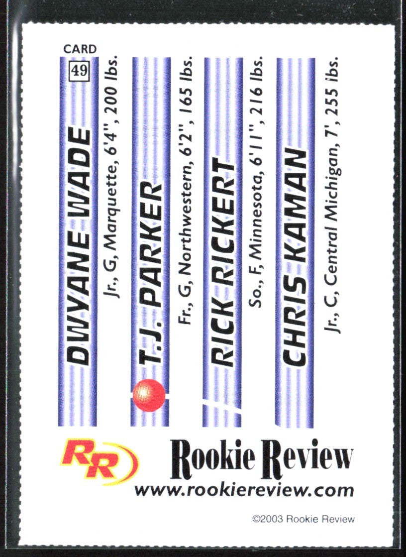 Dwyane Wade 2003 Rookie Review RC #49 Miami Heat