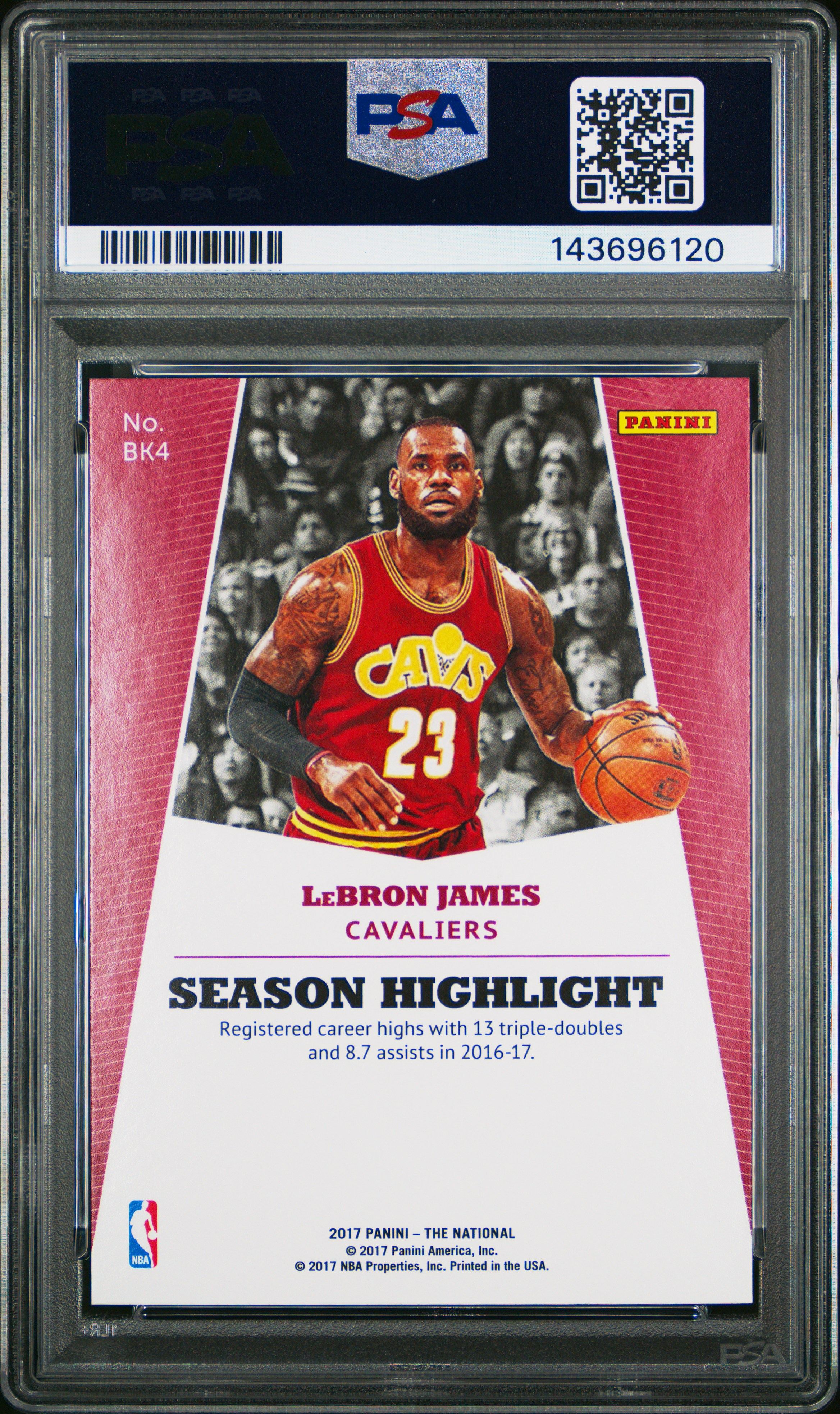 Lebron James 2017 Panini The National Convention psa 10 #BK4 Cleveland Cavaliers