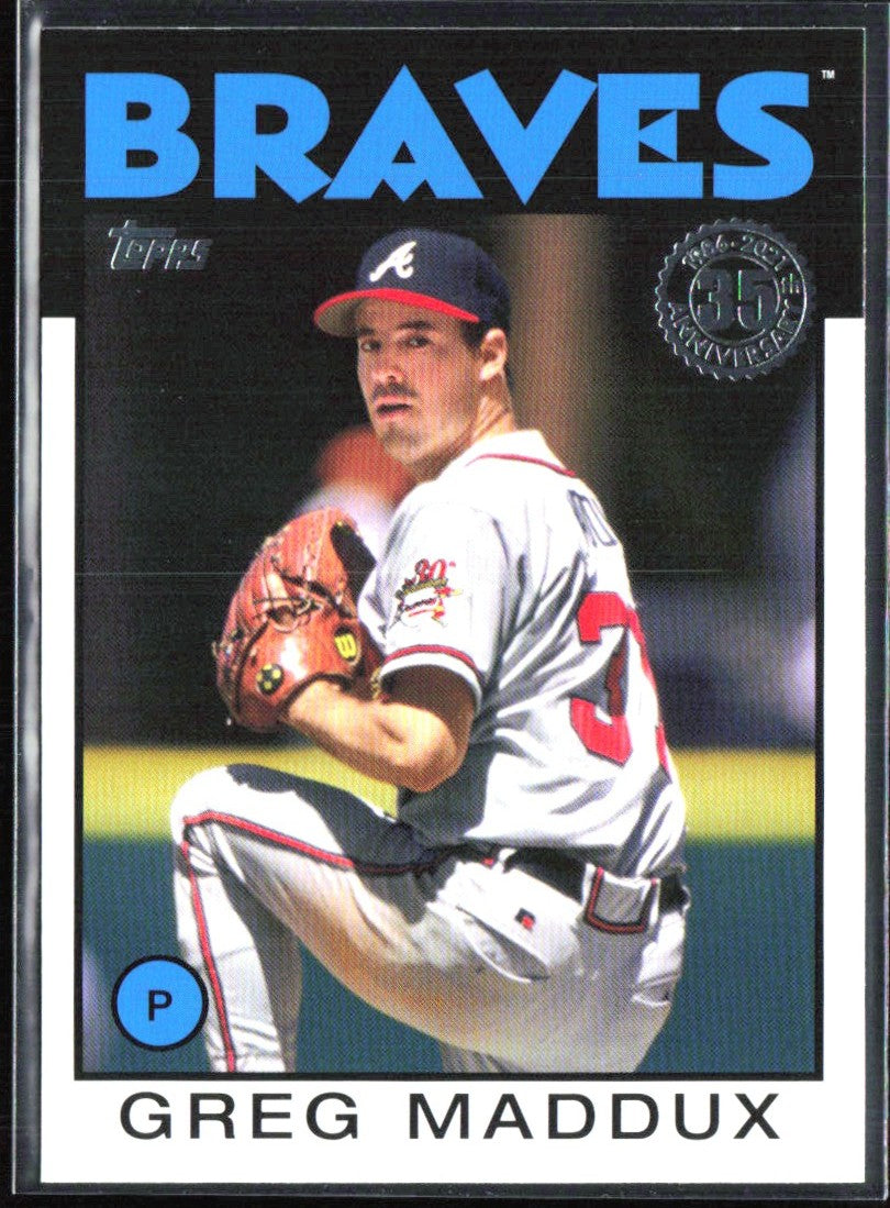 Greg Maddux 2021 Topps 1986 Design #86B-41 Atlanta Braves