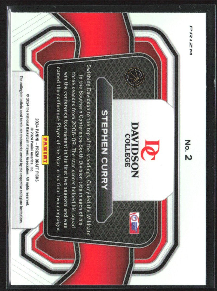 Stephen Curry 2024 Panini Prizm Draft Picks Purple Wave #2 Davidson Wildcats