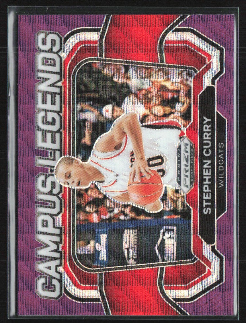 Stephen Curry 2024 Panini Prizm Draft Picks Purple Wave #2 Davidson Wildcats