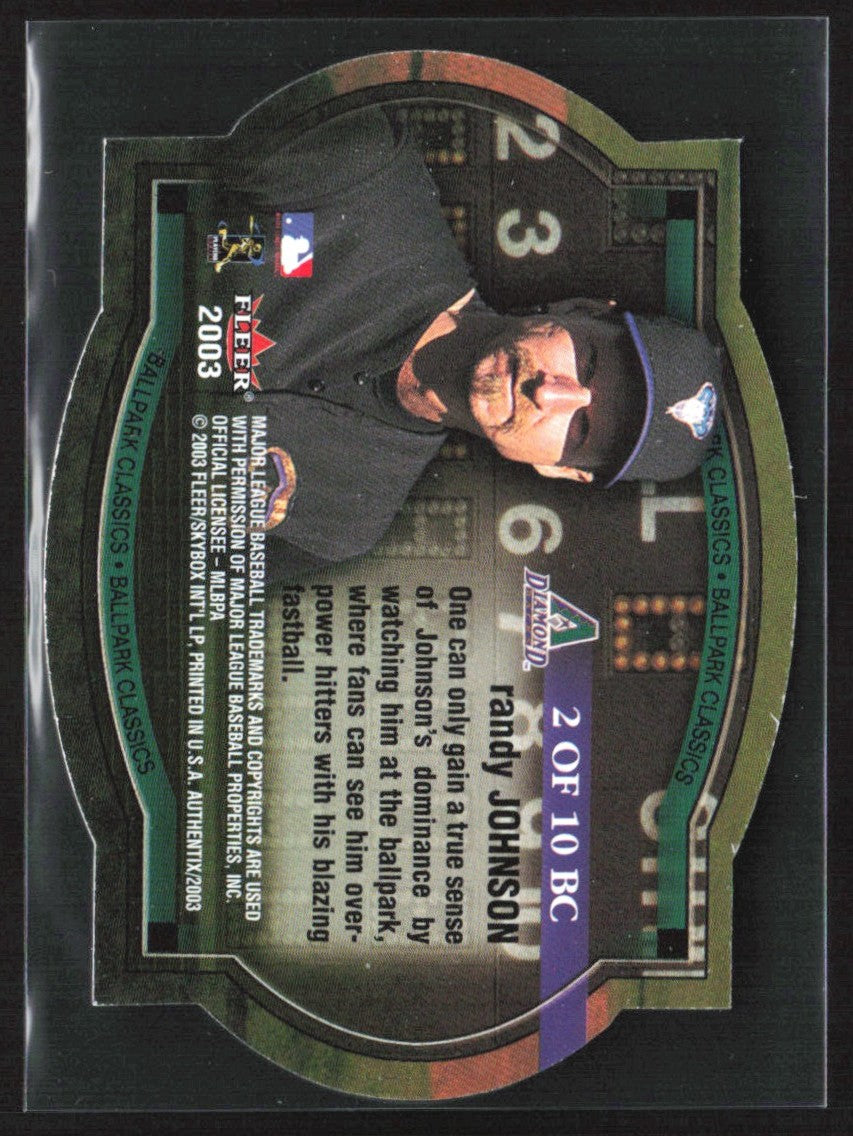 Randy Johnson 2003 Fleer Authentix #2BC Arizona Diamondbacks