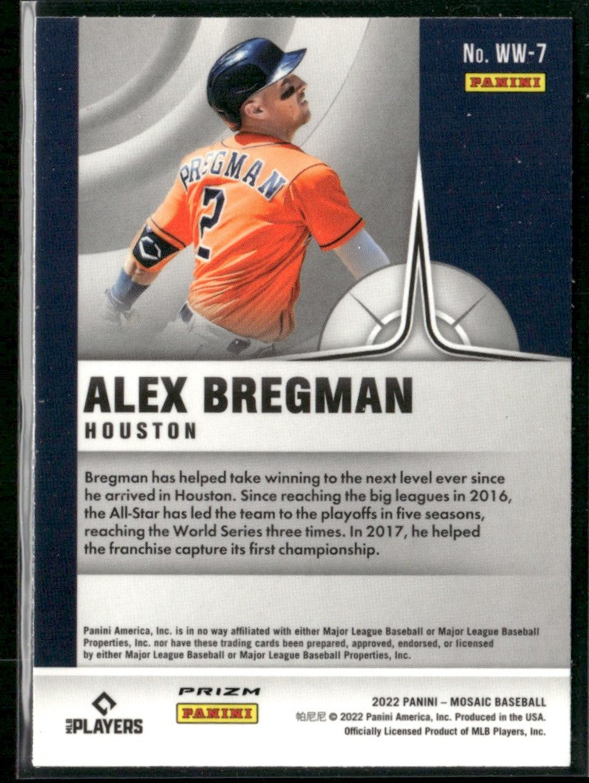 Alex Bregman 2022 Panini Mosaic Will to Win Prizm #WW-7 Houston Astros